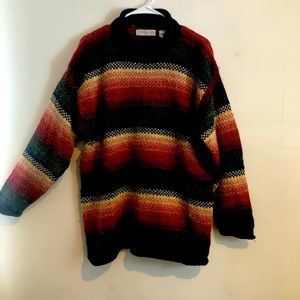 Vintage,Carolyn Taylor, striped multi color, oversized sweater, M